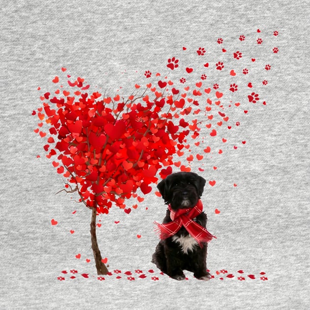 Happy Valentine's Day Heart Tree Love Tibetan Terrier by PlumleelaurineArt